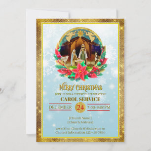 Tarjeta Festiva Servicio de Villancicos de la Iglesia Cristiana Re