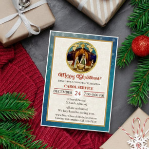 Tarjeta Festiva Servicio de Villancicos de la Iglesia Cristiana Re