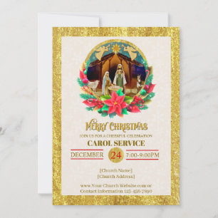 Tarjeta Festiva Servicio de Villancicos de la Iglesia Cristiana Re