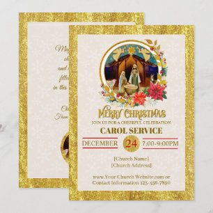 Tarjeta Festiva Servicio de Villancicos de la Iglesia Cristiana Re