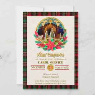 Tarjeta Festiva Servicio de Villancicos de la Iglesia Cristiana Re