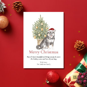 Tarjeta Festiva Sesame Shiba Inu y el perro Mascota del árbol de N