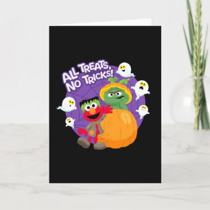 Tarjeta Festiva Sesame Street   ¡Todos los trucos y sin dulces!