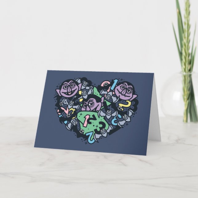 Tarjeta Festiva Sésamo | Conde von Count Doodle Heart (Anverso)