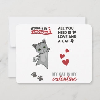 Tarjeta Festiva Set de Stickers de Gato Mi Gato Es Mi San Valentín