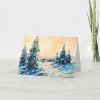 Tarjeta Festiva Settles del invierno adentro