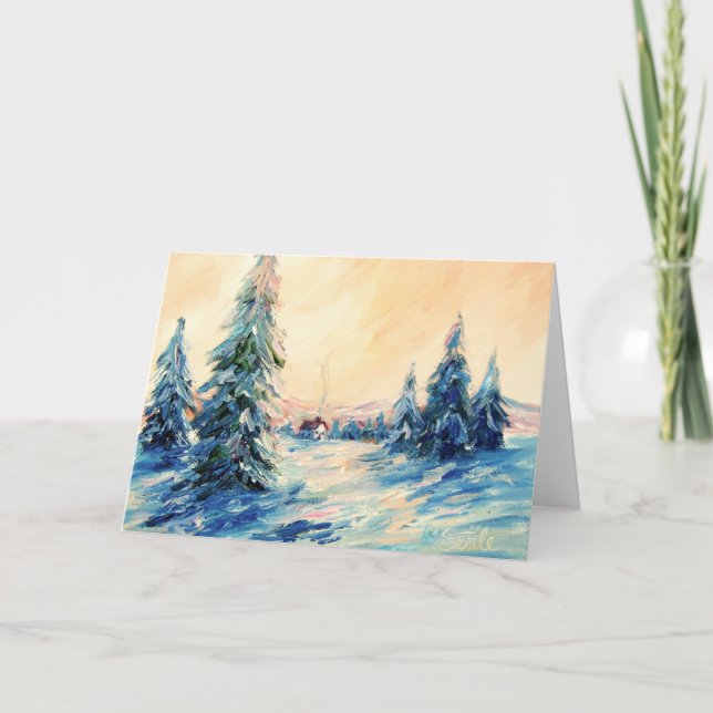 Tarjeta Festiva Settles del invierno adentro (Anverso)