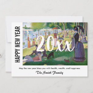 Tarjeta Festiva Seurat - Feliz Año Nuevo / Domingo en Grande Jatte