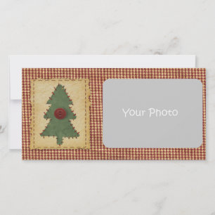 Tarjeta Festiva Sew Christmas Tree Personalizado Christmas Photo C