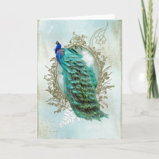 Tarjeta Festiva Shaboise Turquis Peacock