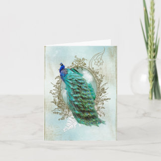 Tarjeta Festiva Shaboise Turquis Peacock