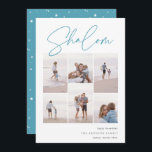 Tarjeta Festiva Shalom 6 Collage de fotos Hanukkah<br><div class="desc">Comparte alegría con estas modernas tarjetas de vacaciones de Hanukkah con 6 de tus fotos favoritas en un diseño de collage de cuadrícula. "Shalom" aparece en la parte superior con un guión cursivo dibujado a mano casual. Personaliza con tu saludo de vacaciones, nombre de la familia y el año en...</div>