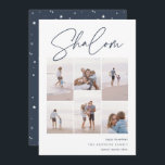 Tarjeta Festiva Shalom 6 Collage de fotos Hanukkah<br><div class="desc">Comparte alegría con estas modernas tarjetas de vacaciones de Hanukkah con 6 de tus fotos favoritas en un diseño de collage de cuadrícula. "Shalom" aparece en la parte superior con un guión cursivo dibujado a mano casual. Personaliza con tu saludo de vacaciones, nombre de la familia y el año en...</div>