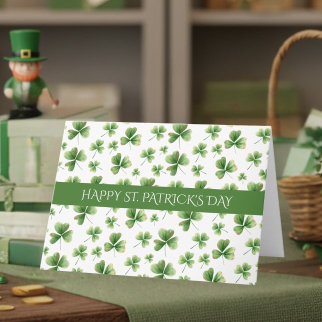 Tarjeta Festiva Shamrock Happy Personalizable del Día de San Patri (Subido por el creador)