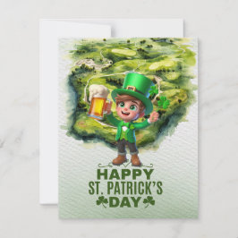Tarjeta Festiva Shamrock por el Día de San Patricio para Golfer