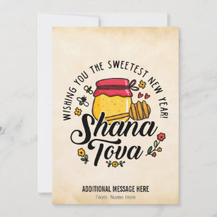 Tarjeta Festiva Shana Tova, Rosh Hashaná, Año Nuevo Judío