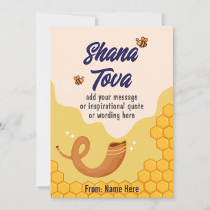 Tarjeta Festiva Shana Tova, Rosh Hashaná, Año Nuevo Judío