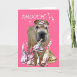 TARJETA FESTIVA SHAR-PEI DA BESOS Y SMOOCHES