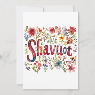 Tarjeta Festiva Shavuot - Diseño de Shavuot floral