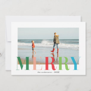 Tarjeta Festiva Sheer Merry Christmas Photo Flat_Candy
