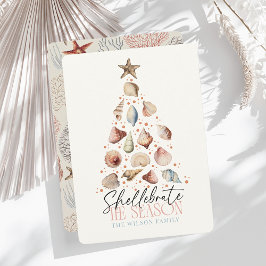 Tarjeta Festiva Shellebrate el árbol navideño de la temporada