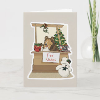 Tarjeta Festiva Sheltie's free kisses