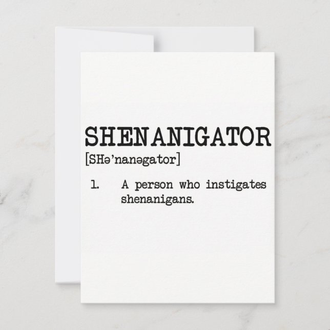 Tarjeta Festiva Shenanigator Funny St Patricks Card (Anverso)