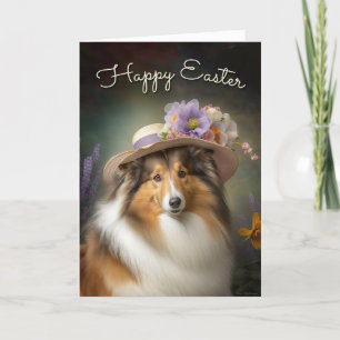 Tarjeta Festiva Shetland Sheepdog Easter Card