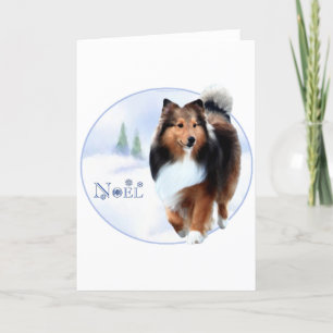 Tarjeta Festiva Shetland Sheepdog Noel