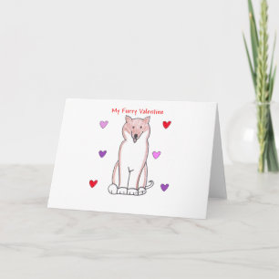 Tarjeta Festiva Shiba Inu Furry Valentine