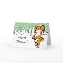 Shiba Inu Puppy Navidades Santa