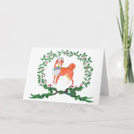 Tarjeta Festiva ¡Shiba Inu que raspa para la ALEGRÍA!