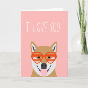 Tarjeta Festiva Shiba Inu Valentines - Te amo, carta de amor Perro