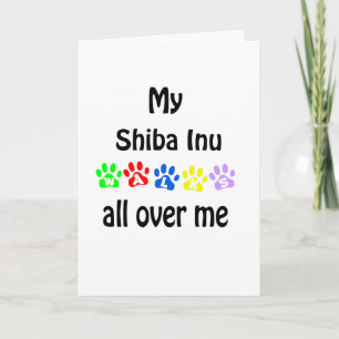 Tarjeta Festiva Shiba Inu Walks Design