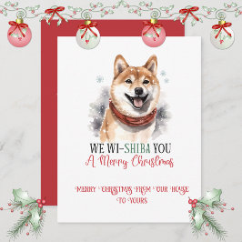 Tarjeta Festiva Shiba Inu Whimsical Christmas |