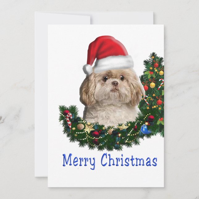 Tarjeta Festiva shih tzu (Anverso)