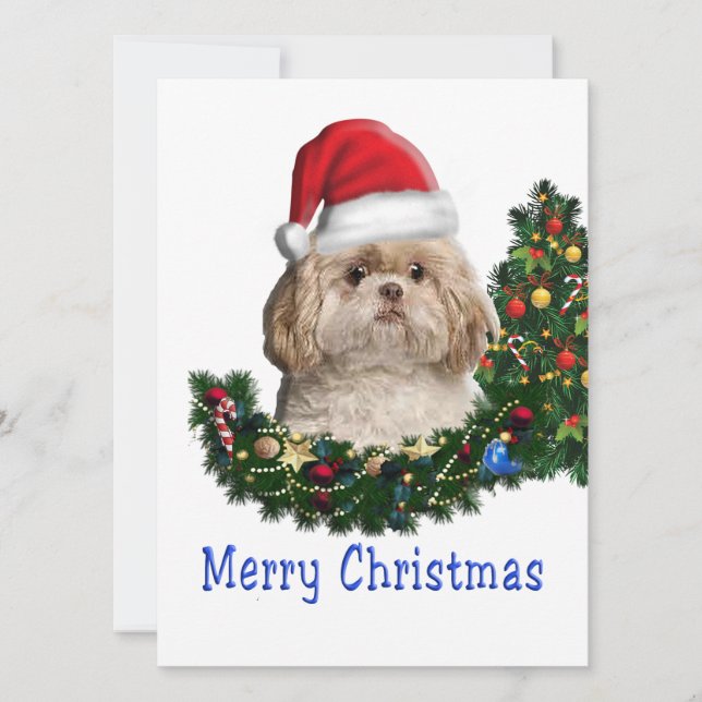 Tarjeta Festiva shih tzu (Anverso)
