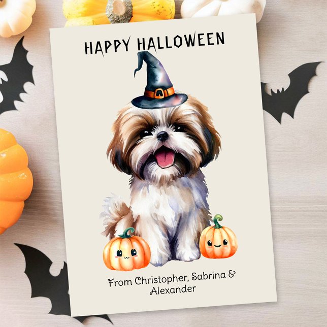 Tarjeta Festiva Shih Tzu Dog Happy Halloween (Subido por el creador)