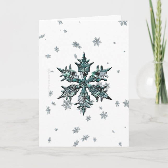 Tarjeta Festiva Shimmering Snowflake Card 1 (Anverso)