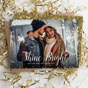 Tarjeta Festiva Shine Bright   Superposición de la fotografía de G