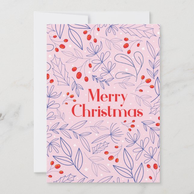 Tarjeta Festiva Shinny, colorful, floral Christmas card (Anverso)