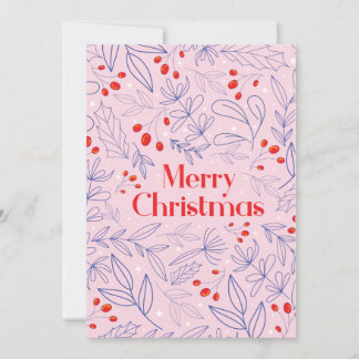 Tarjeta Festiva Shinny, colorful, floral Christmas card
