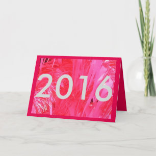 Tarjeta Festiva Shiny Pink Christmas Tree Feliz Año Nuevo 2016 tex