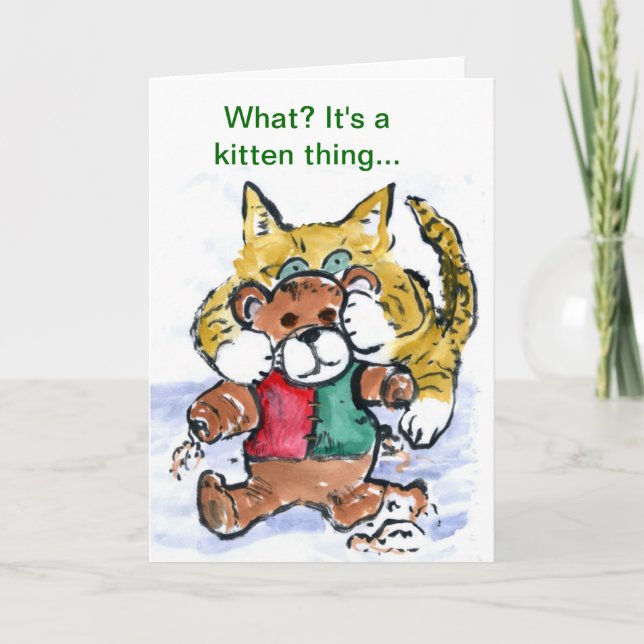 Tarjeta Festiva Shredded Teddy Bear (Anverso)