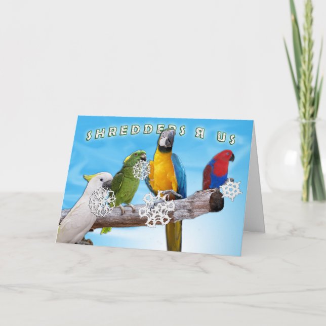 Tarjeta Festiva Shredders R Us (Anverso)