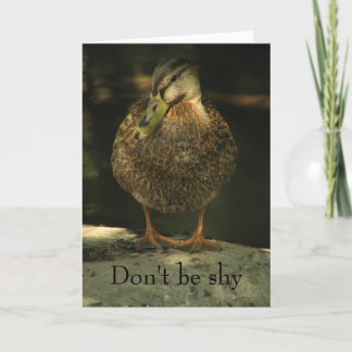 Tarjeta Festiva Shy Mallard El día de San Valentín Card