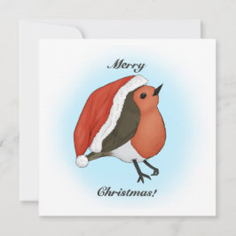 Tarjeta Festiva Shy Santa Robin