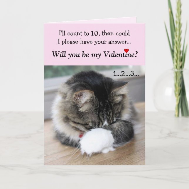 Tarjeta Festiva Shy Valentine Kitty Card (Anverso)
