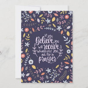 Tarjeta Festiva Si crees - Mateo 21:22