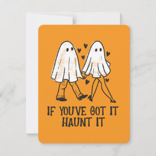 Tarjeta Festiva Si Lo Tienes, Asústalo – Pareja de Fantasmas Adora